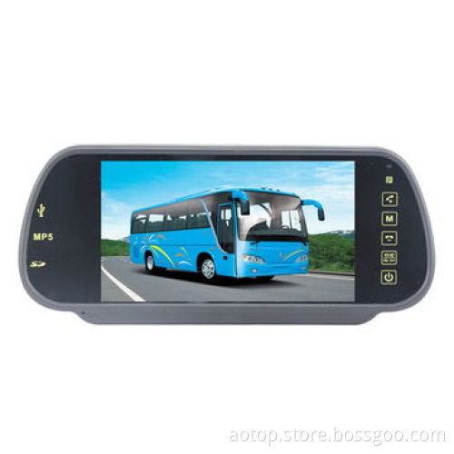 7-inch Car Mirror Monitor with Bluetooth, MP5 Player, USB, SD, Remote Control, OSD Menu